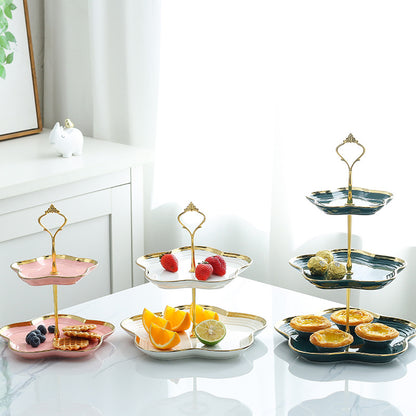 Modern dessert serving trays with gold trim, perfect for fruit, cakes or pastries